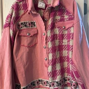 Valentine Cutie!  Pink Plaid and Floral Jacket
